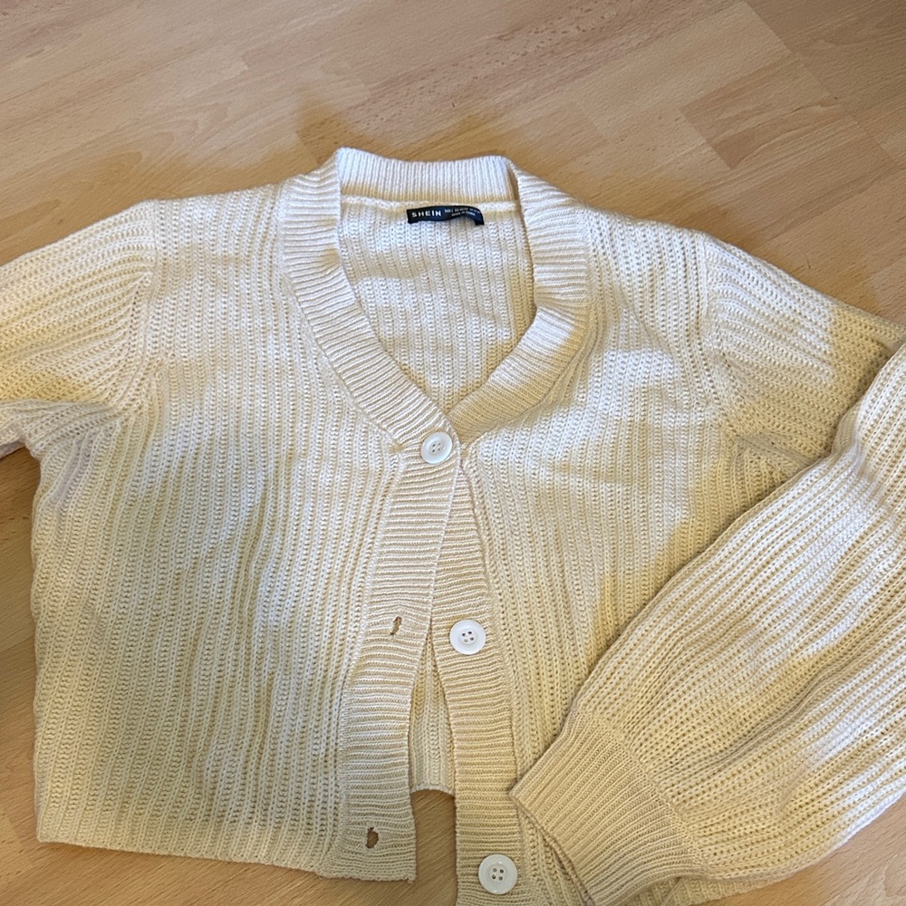 Butter Yellow Button-Up Women Sweater
